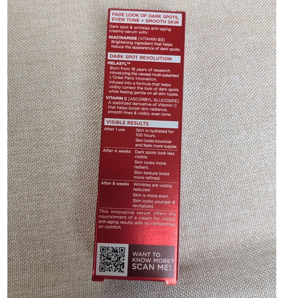 L'Oreal Revitalift Dark Spot Creamy Serum Womens 1.7oz Red NEW Melasyl Vitamin C